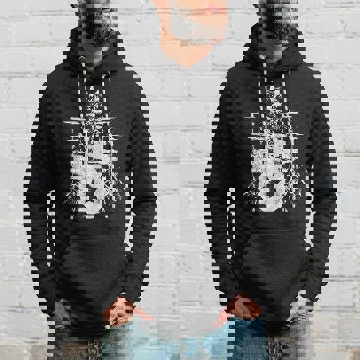 ロックスター ドラマー 猫 ドラム演奏 ミュージシャン バンド 音楽好き パーカー 彼への贈り物