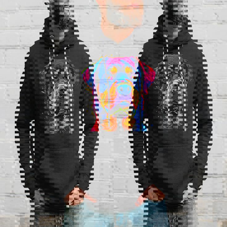 ロットワイラー 犬 カラフル ポップアート 犬の誇り ロットワイラー パーカー 彼への贈り物