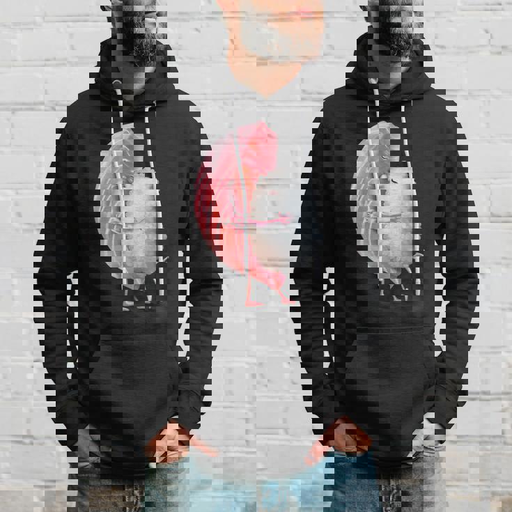 ロマンチック ピンク まぐろ 寿司 ハグ&キス 日本食通 パーカー 彼への贈り物