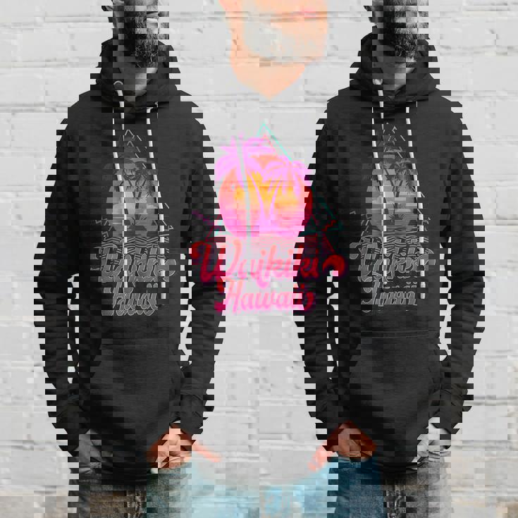 ワイキキ ビーチ バケーション ハワイ サーフ サンセット サーファー レトロ 80年代 パーカー 彼への贈り物