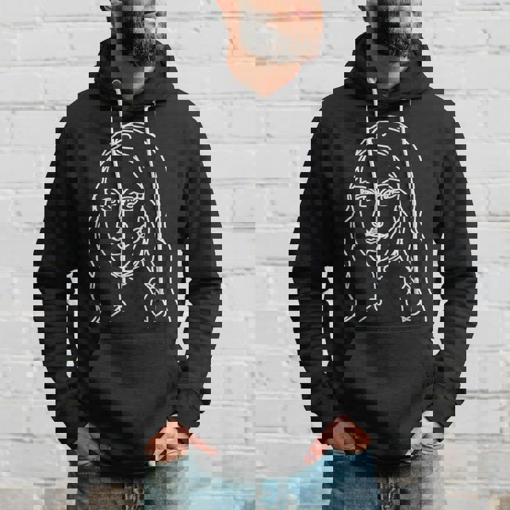 ワンラインアート デッサン ダヴィンチのモナリザ パーカー 彼への贈り物