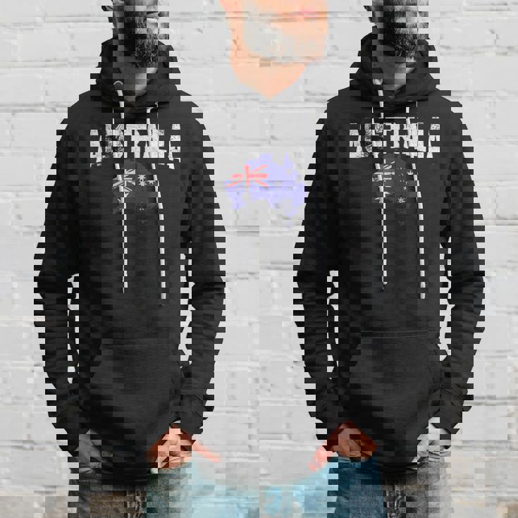 ヴィンテージオーストラリア地図、オーストラリア国旗お土産tシャツ。 パーカー 彼への贈り物