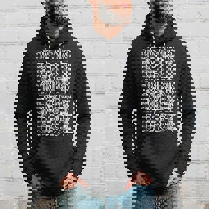 一度ハゲたらまた成長する、面白いハゲメンズ無毛デザイン パーカー 彼への贈り物