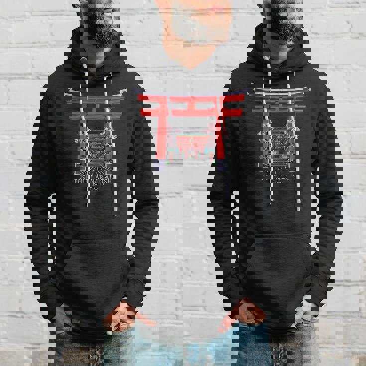 京都、日本、鳥居伏見稲荷大社、手描きデッサン パーカー 彼への贈り物