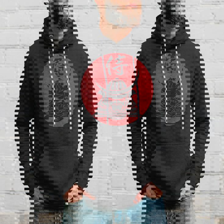 侍の戦士の兜日本の漢字-黒 パーカー 彼への贈り物