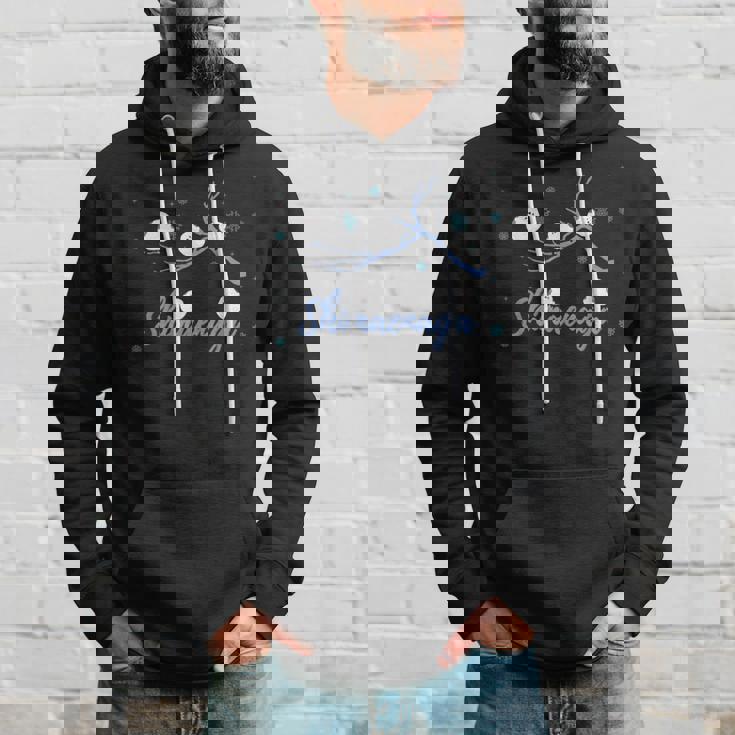 北海道 冬の風景 シマエナガのイラスト 雪の結晶 可愛い小鳥 パーカー 彼への贈り物