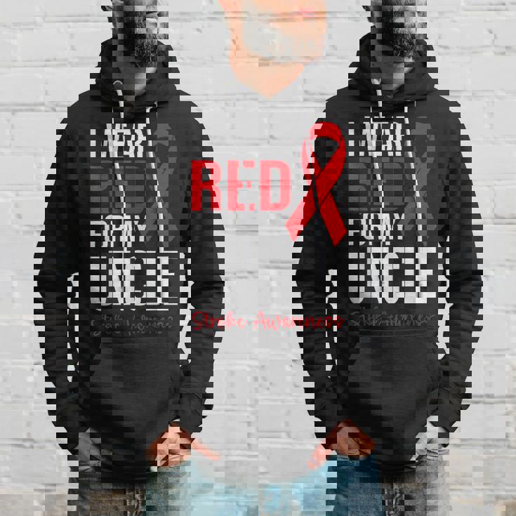 叔父さんの脳卒中啓発のために赤を着ています パーカー 彼への贈り物