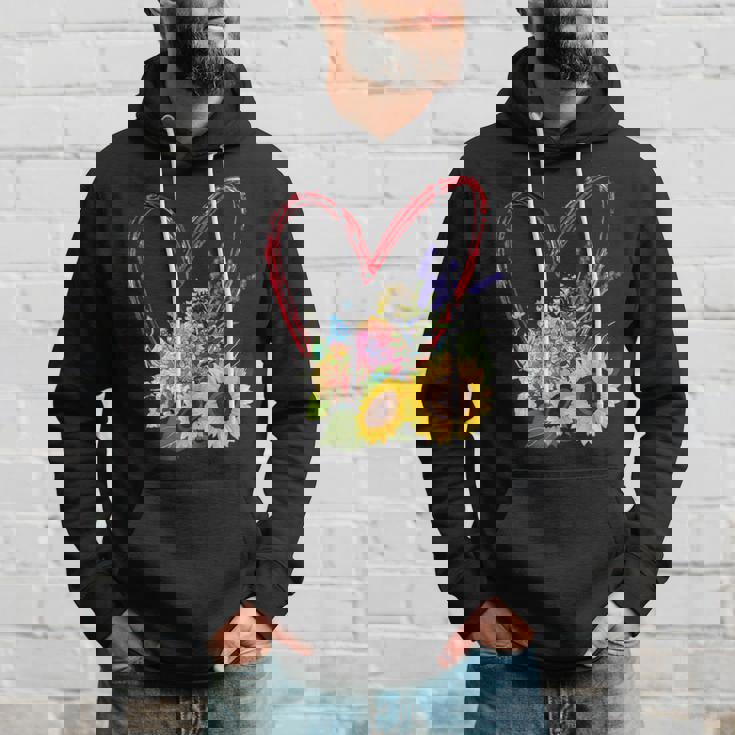 夏の花のデザイン、ひまわり、ラベンダー、アジサイ パーカー 彼への贈り物