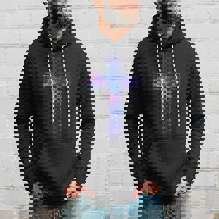 天空のシルエット信仰星銀河クリスチャンクロス パーカー 彼への贈り物