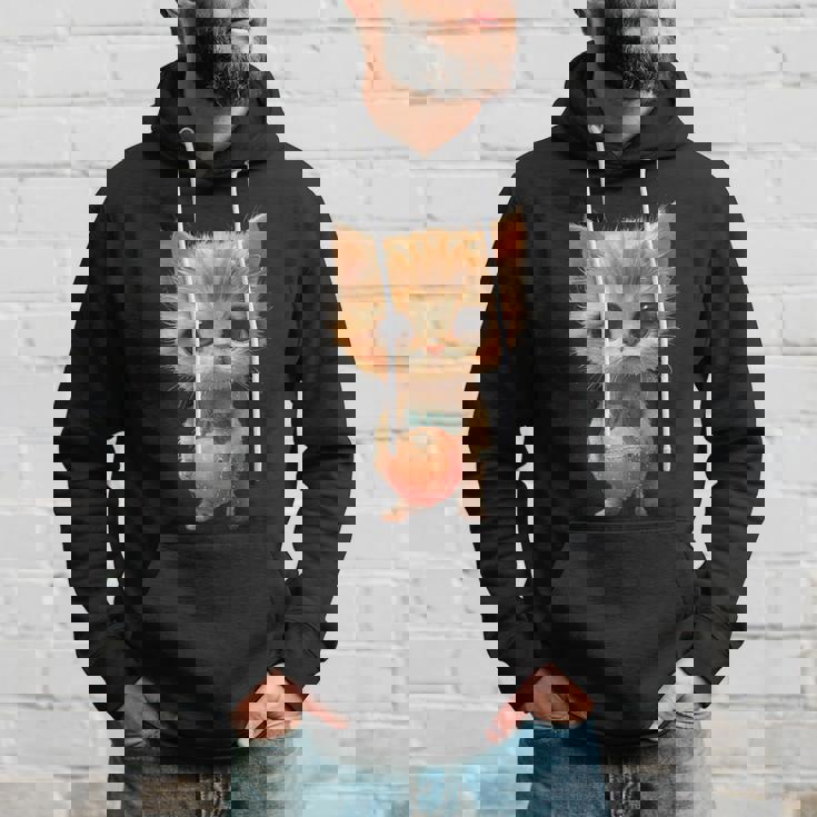 子猫、茶トラ、かわいい、おもしろい、癒し、ビーチ、ボール、砂浜、夏、海、ビーチボール、可愛い パーカー 彼への贈り物