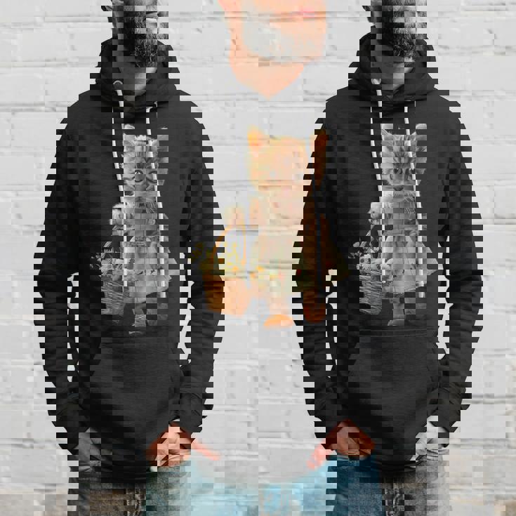 子猫、茶トラ、かわいい、おもしろい、癒し、花かご、ワンピース、可愛い、花束 パーカー 彼への贈り物