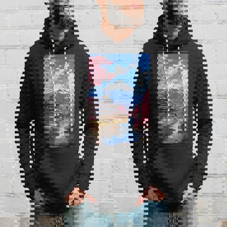 寺と富士山のある日本の風景 パーカー 彼への贈り物