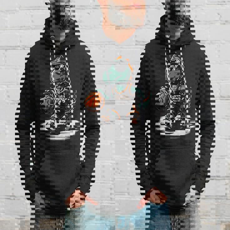 恐竜 バスケットボール T-Rex スポーツプレーヤー コーチ 面白い 男の子向け パーカー 彼への贈り物