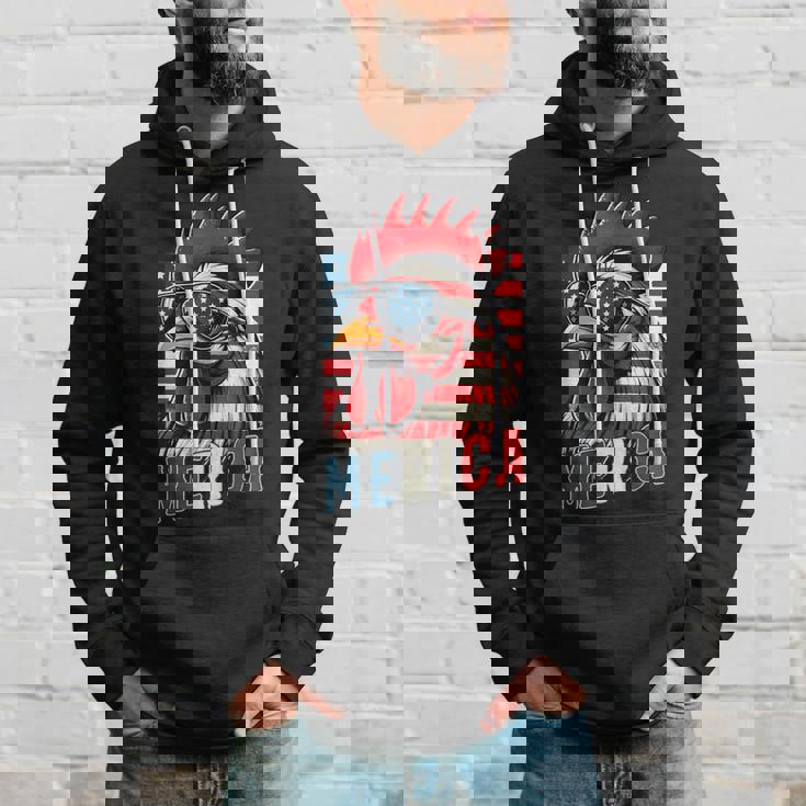 愛国心が強いチキンメリカ アメリカ国旗 鶏好き 7月4日 パーカー 彼への贈り物