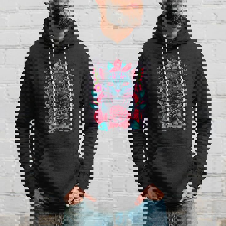 抽象的な猫ポップアートグラフィティ パーカー 彼への贈り物