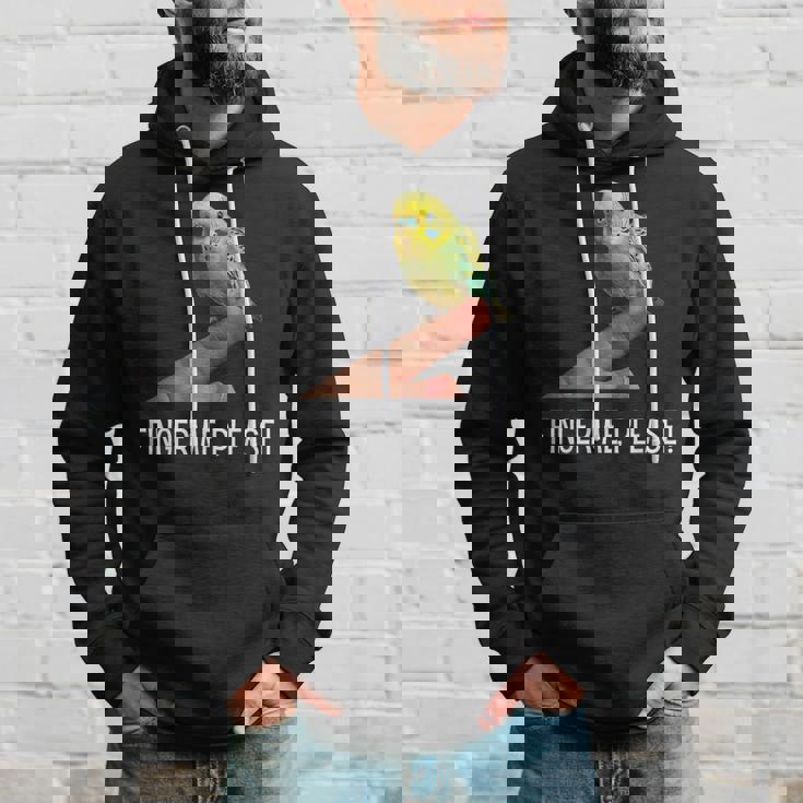 指の上のセキセイインコ 楽しいインコ セキセイインコ 鳥好きのギフト パーカー 彼への贈り物