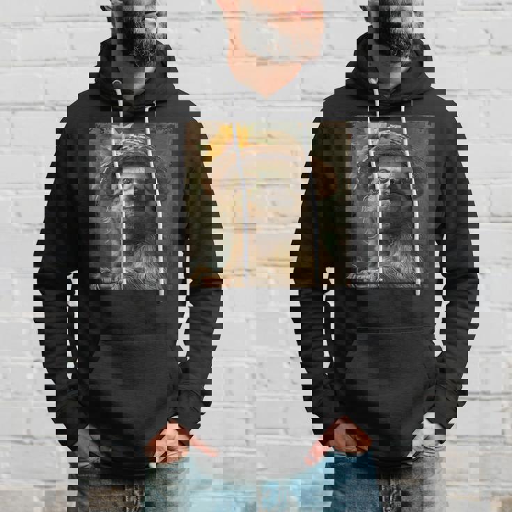 日よけ帽子をかぶったかわいいナマケモノ、面白いナマケモノ パーカー 彼への贈り物