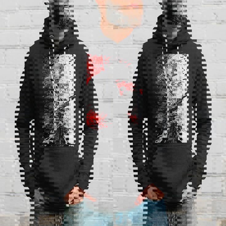 日本のクモユリ 侍 猫 グランジ 浮世絵 アニメアート パーカー 彼への贈り物