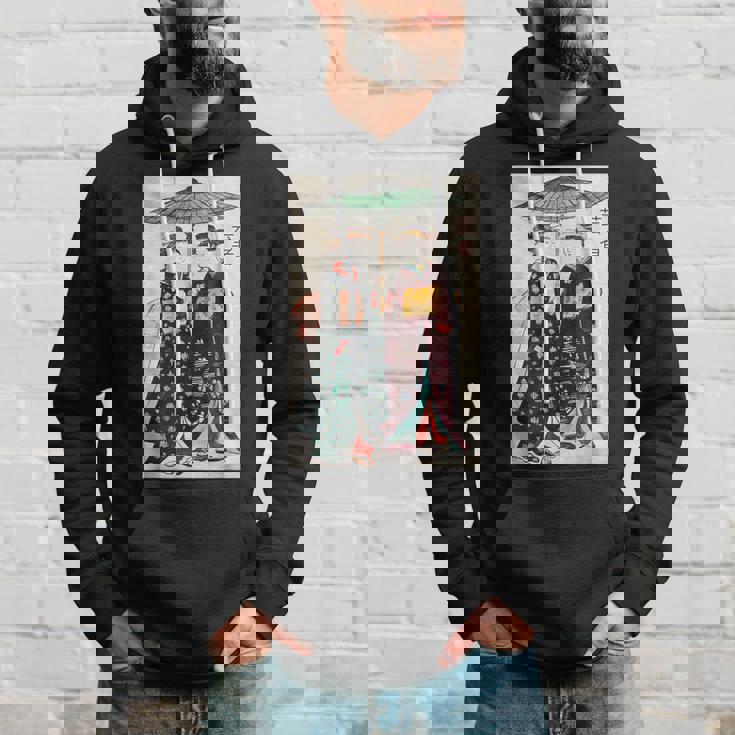 日本の伝統芸者 絵画 アート 水彩 お土産 パーカー 彼への贈り物