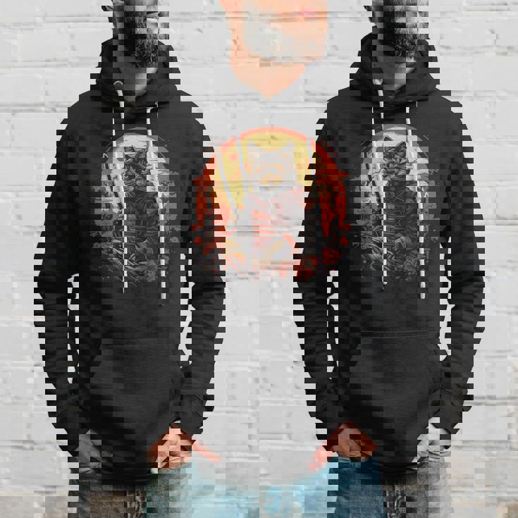 日本の芸術 猫 忍者 浮世絵 アニメスタイル サムライキャット 猫好き 愛猫家 ペット 猫飼い 可愛い ネコ ねこ 猫 パーカー 彼への贈り物