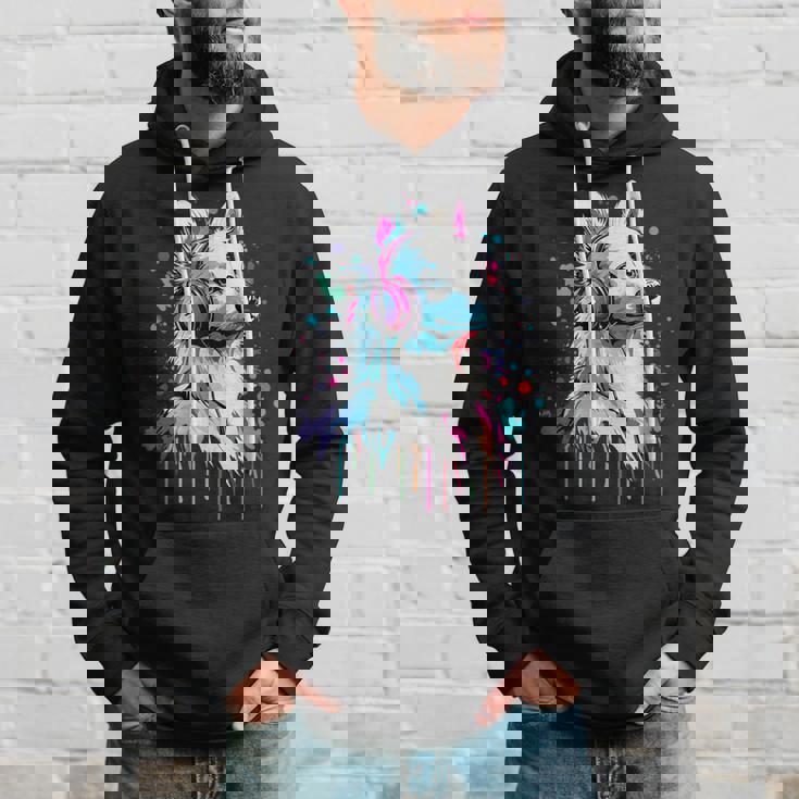 日本スピッツ好き ヘッドフォン装着 おもしろい 日本スピッツ パーカー 彼への贈り物