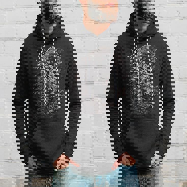 日本龍 タトゥー描画 伝統的な日本のグラフィックtシャツ パーカー 彼への贈り物