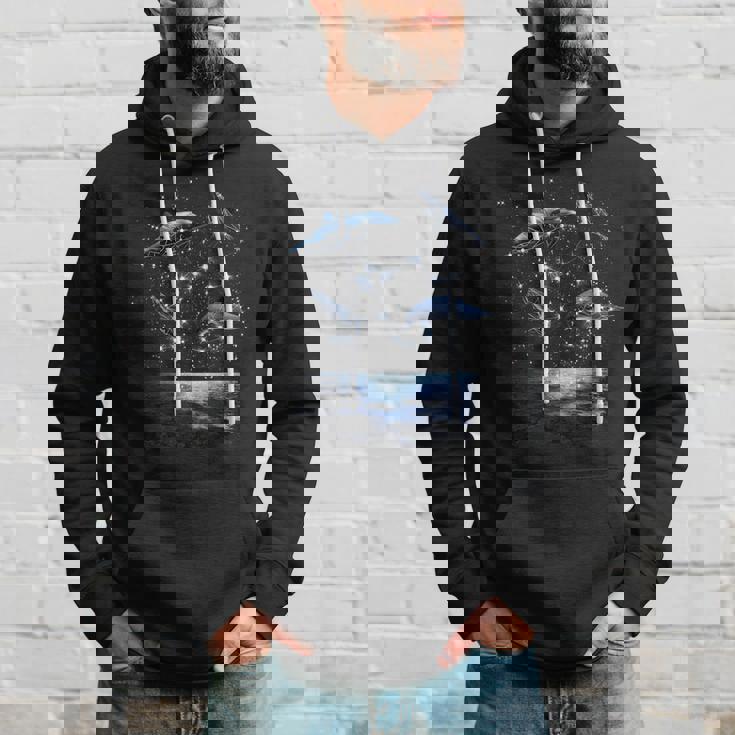 星座イルカ、天体宇宙銀河イルカ パーカー 彼への贈り物