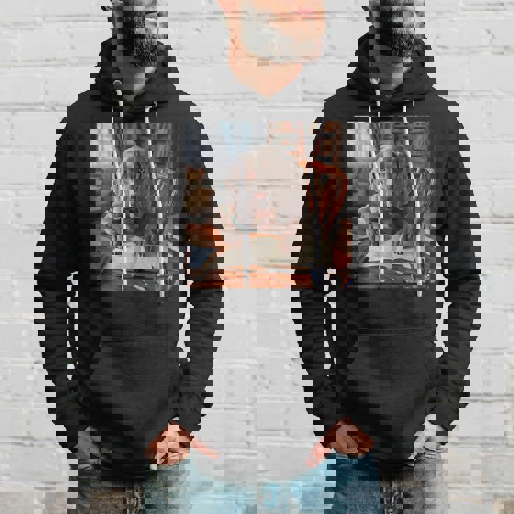 書斎でワイマラナー犬を書く詩 3 パーカー 彼への贈り物