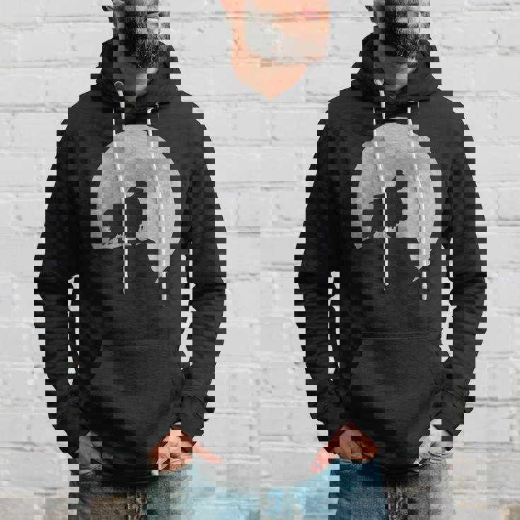 月と犬のシルエット シェルティーシェットランドシープドッグ パーカー 彼への贈り物