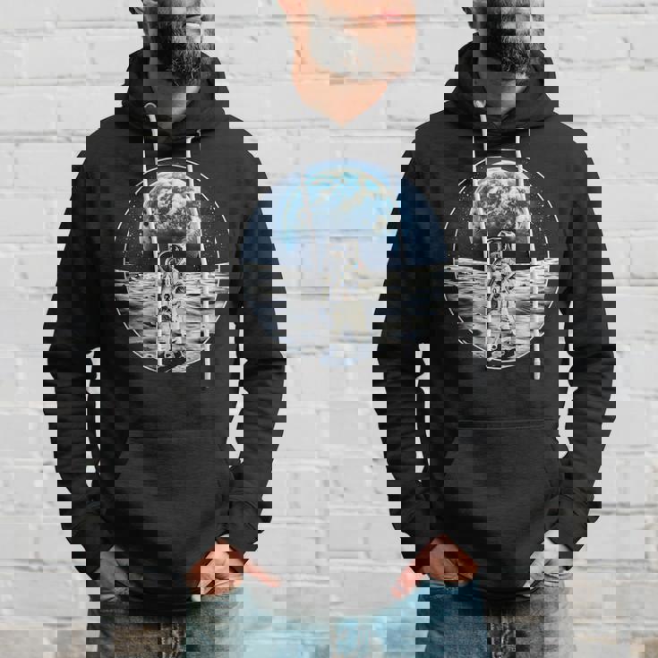 月面着陸 地球 グラフィック パーカー 彼への贈り物