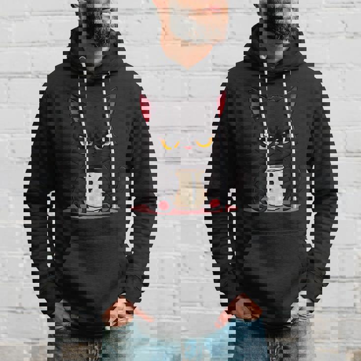 朝が嫌いなコーヒーと可愛い黒猫 パーカー 彼への贈り物