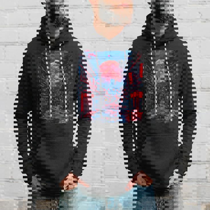 東京の街並み 日本の夜景 ライト付き ヴェイパーウェーブ パーカー 彼への贈り物