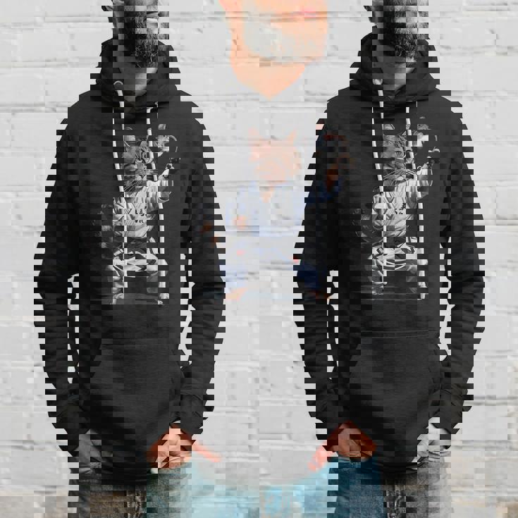 格闘技 猫 空手 黒帯 おもしろ戦闘機 パーカー 彼への贈り物