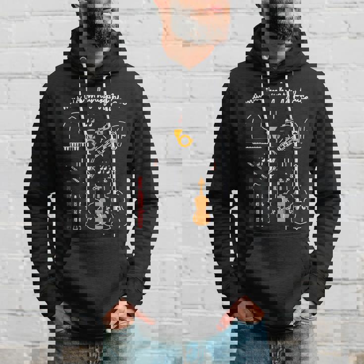 楽器 音楽 ピアノ 管楽器 木管楽器 弦楽器 音符 Music Is My Happy Place パーカー 彼への贈り物