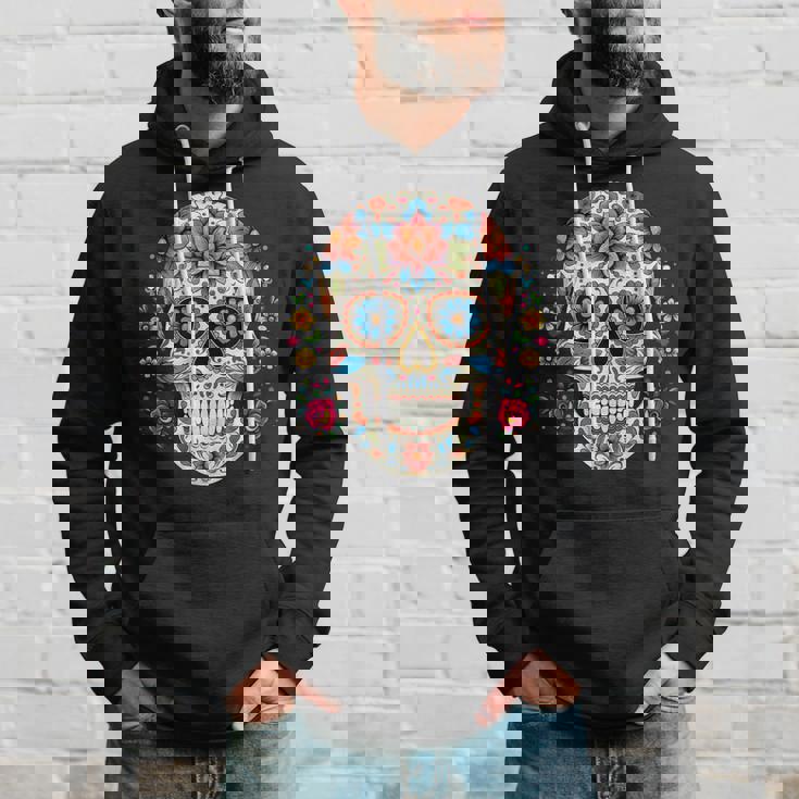 死者の日 シュガースカル 花柄 メキシコの日 カラベラデー パーカー 彼への贈り物