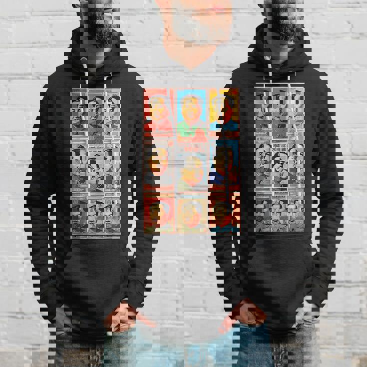 毛沢東ポップアートグリッド-9カラフルな肖像画と書道 パーカー 彼への贈り物