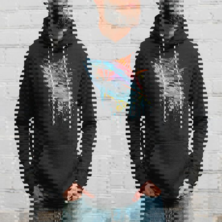 水彩 マグロ 魚 カラフル 海釣り 釣り パーカー 彼への贈り物