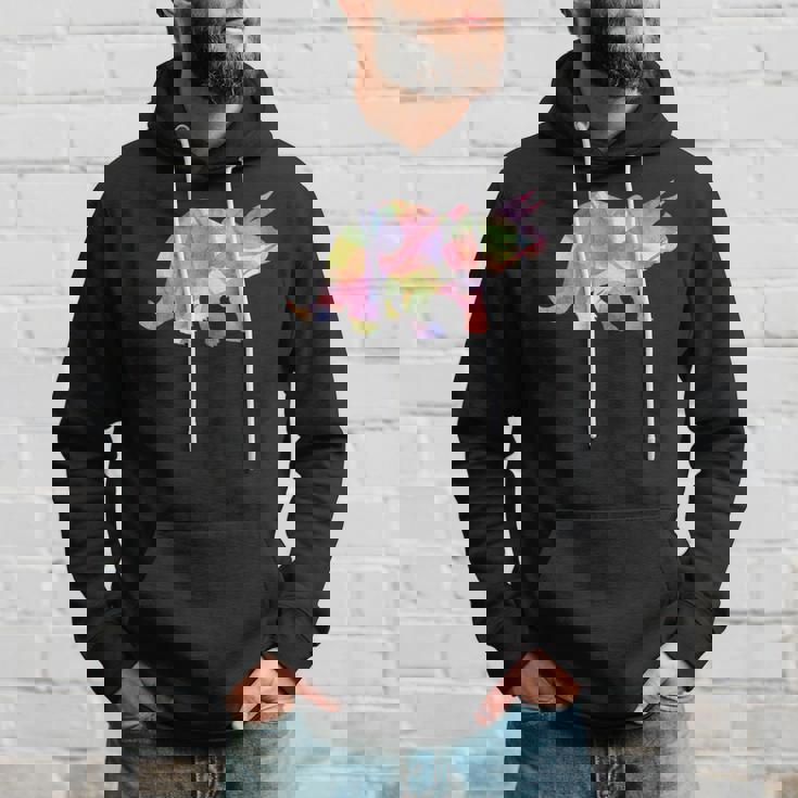 水彩爬虫類トリケラトプス古生物学恐竜 パーカー 彼への贈り物