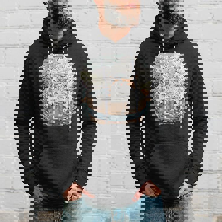 温泉 風呂 子猫 ペット好き 日本画 かわいい 猫 パーカー 彼への贈り物