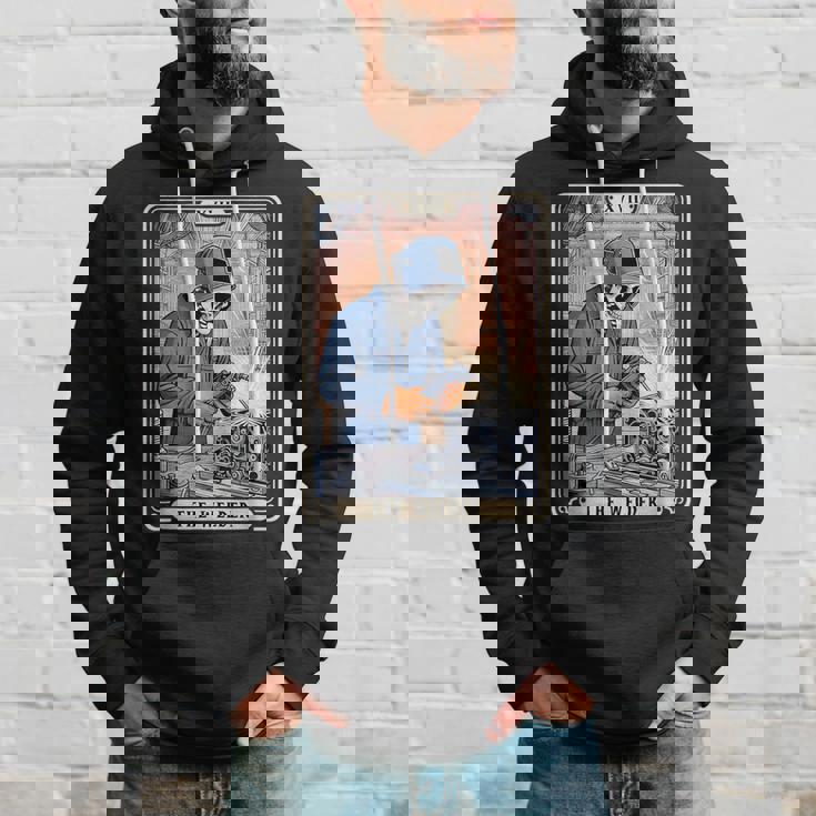 溶接機 溶接 タロット カード スケルトン 面白い 金属製 労働者 パーカー 彼への贈り物