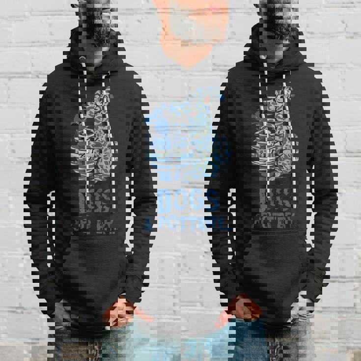 犬と陶器 面白い犬の陶芸家 アート パーカー 彼への贈り物