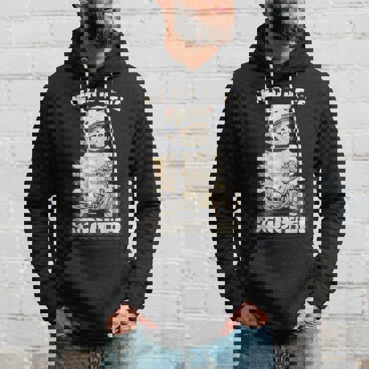 猫 ネコ 白猫 イラスト 原付 スクーター バイク 猫好き バイク好き かわいい おもしろ レトロ Neko Life パーカー 彼への贈り物