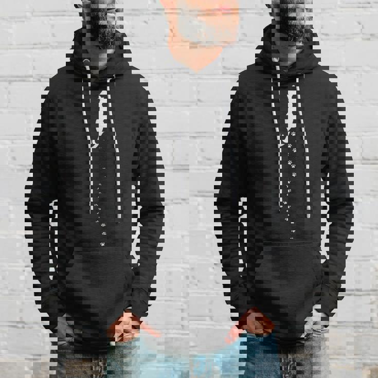 猫と足あと 猫の足あと 猫の肉球 猫好き 愛猫家 ペット 猫飼い おもしろ 可愛い ネコ ねこ 猫 パーカー 彼への贈り物