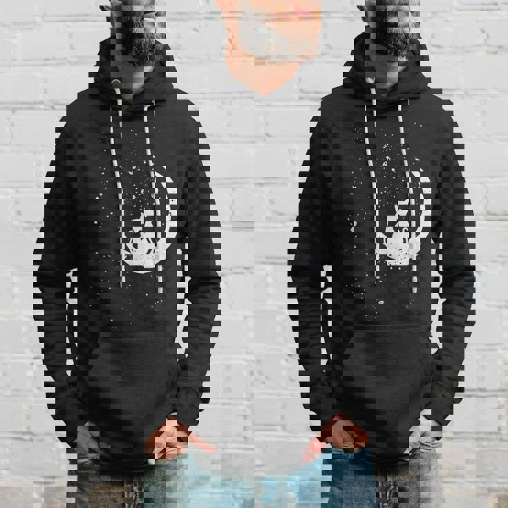 猫の家族 月の絵柄 メンズ レディース 子供 パーカー 彼への贈り物