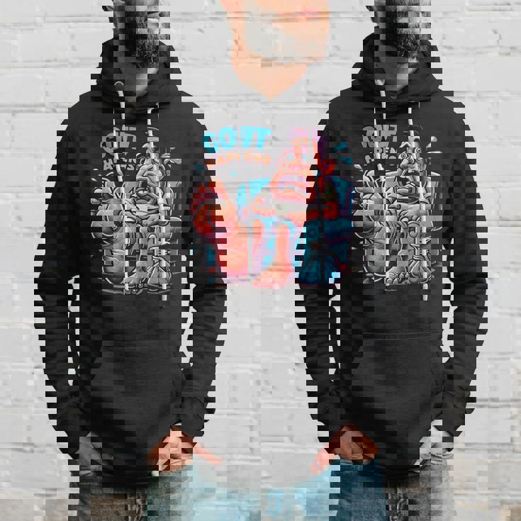 痛風が起こる 面白くて陽気な愚かな痛み むくみ パーカー 彼への贈り物