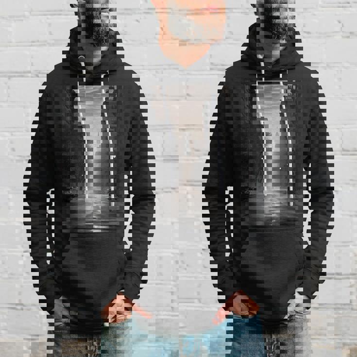 白黒写真 街の街の夕焼け写真 パーカー 彼への贈り物