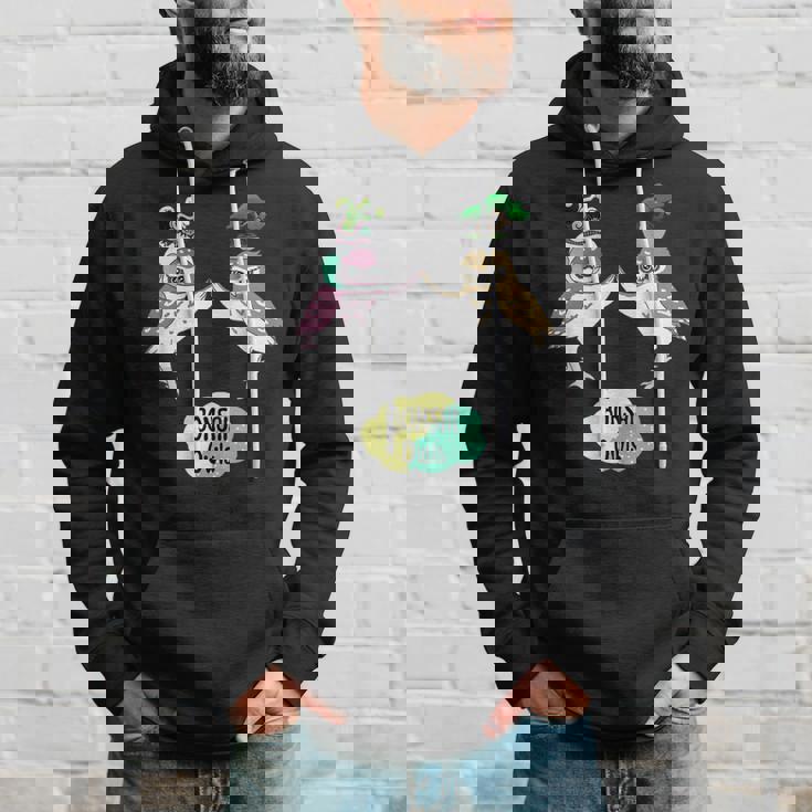 盆栽フクロウと宇宙盆栽フクロウ パーカー 彼への贈り物