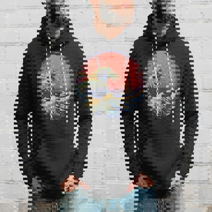 神奈川沖浪裏 葛飾北斎の 冨嶽三十六景 神奈川沖浪裏 富士山 レトロ ヴェイパーウェイヴ パーカー 彼への贈り物