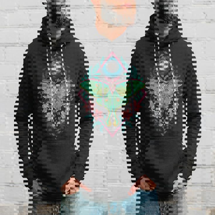 神秘的なルナモスムーンフローラルボーホーネイチャースピリットデザイン。 パーカー 彼への贈り物