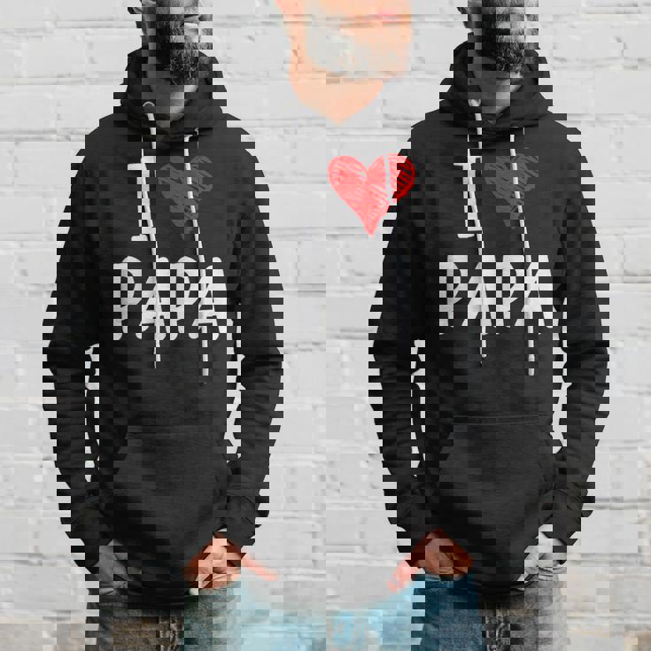 私はパパ 最高 お父さん 父 息子 娘 衣装 ハートが大好きです I Love Papa パーカー 彼への贈り物